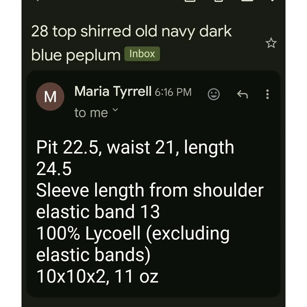 Old Navy XXL Dark Blue Smocked Peplum Top Puff Sleeve Lyocell Blouse Tope